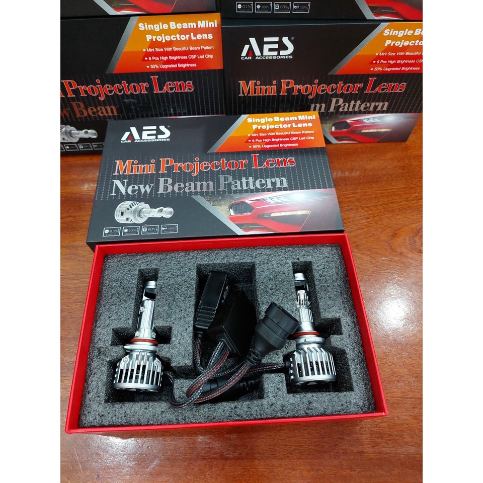 Bi led mini AES HYPER chân H7, H11, 9005, 9006- hàng chính hãng