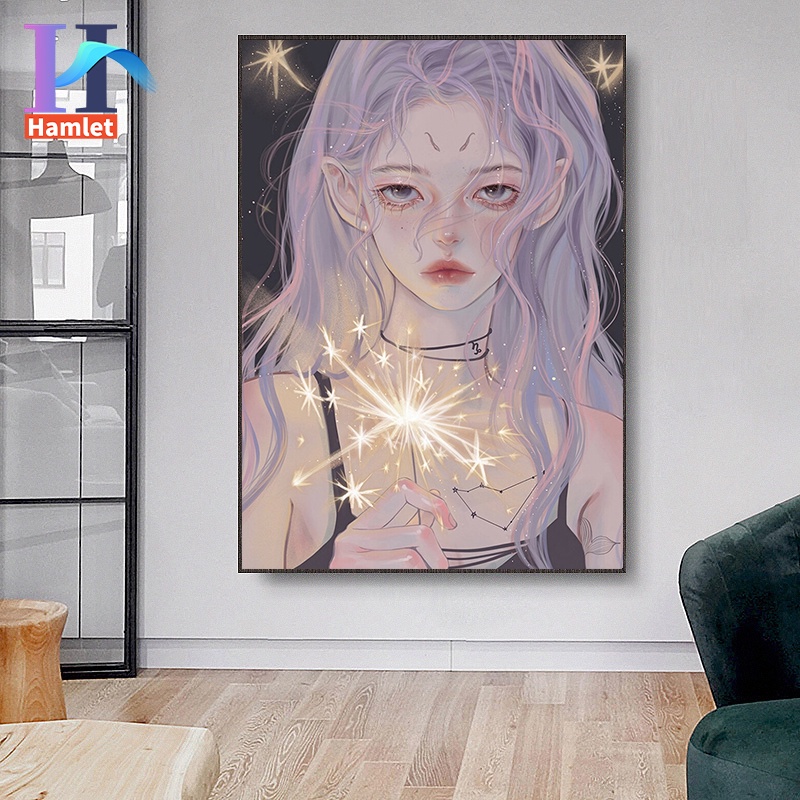 Set tranh tô màu số hóa DIY HAMLET thủ công nhiều mẫu tùy chọn kích thước 40x50cm dành cho trang trí nhà cửa