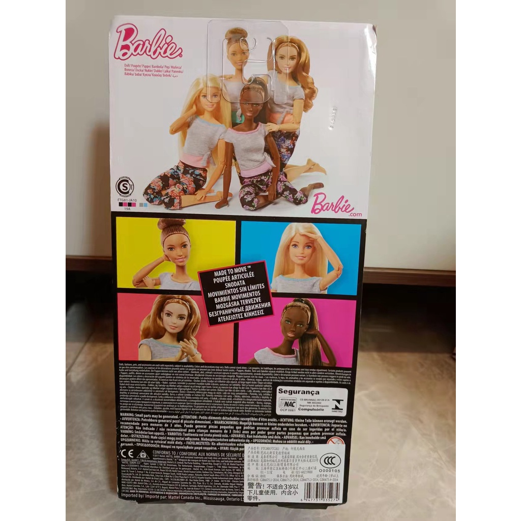Barbie Made to Move Dolls with 22 Joints and Yoga Clothes, Floral, Pleach FTG84 Búp Bê barbie 22 Khớp Nối Quần Áo Tập yoga Hoa Xếp Nếp ftg84