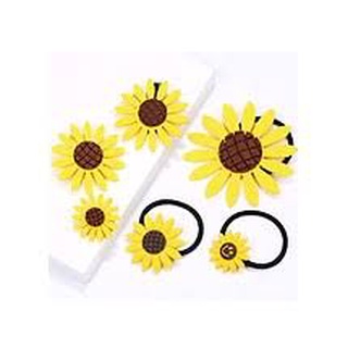 Dây chun buộc tóc Hàn Quốc Hoa Hướng dương - Màu vàng