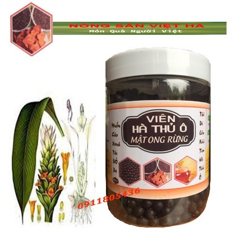 1 kg= 2 hộp viên hà thủ ô mật ong rừng trị bạc tóc, mất ngủ