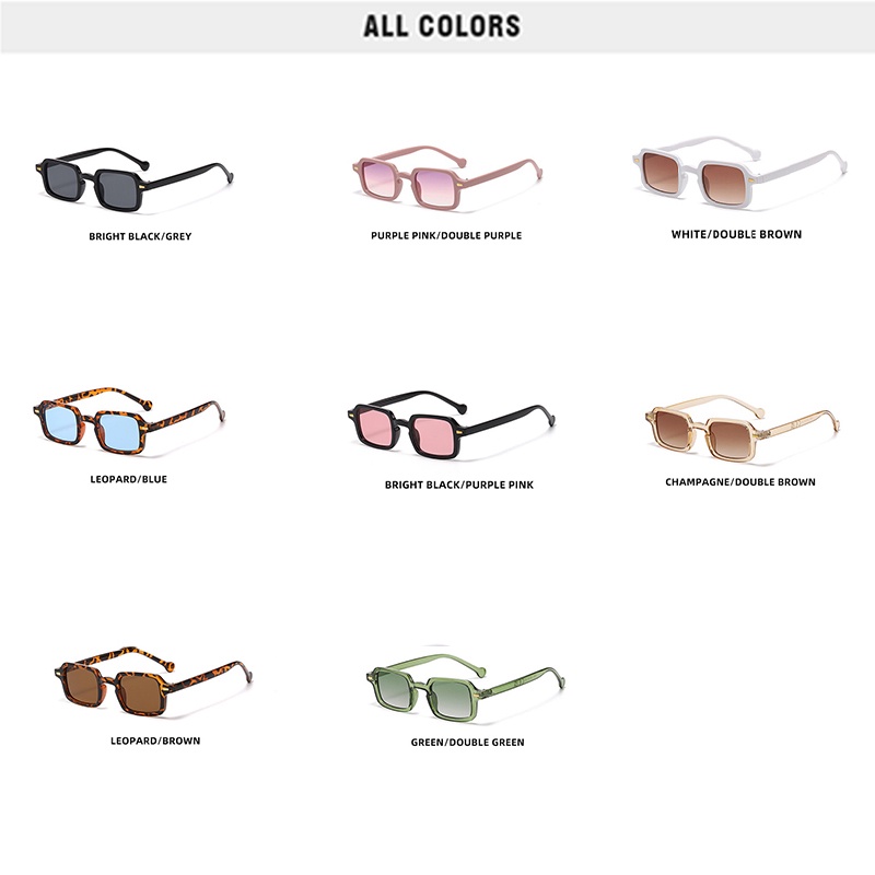 (YUZHU) Kính Râm Đi Biển Thời Trang Hình Vuông Đơn Giản Phong Cách Retro Hàn Quốc