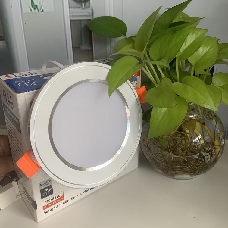 Đèn Led Downlight Elink Âm 3 Chế Độ 9+9W Thiết Kế Viền Bạc Sang Trọng