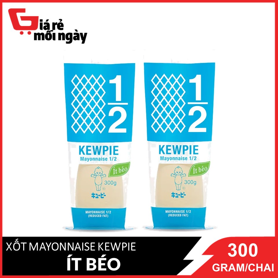 Combo 2 Chai Xốt Kewpie Mayonnaise 1/2 It Beo chai 300g x2