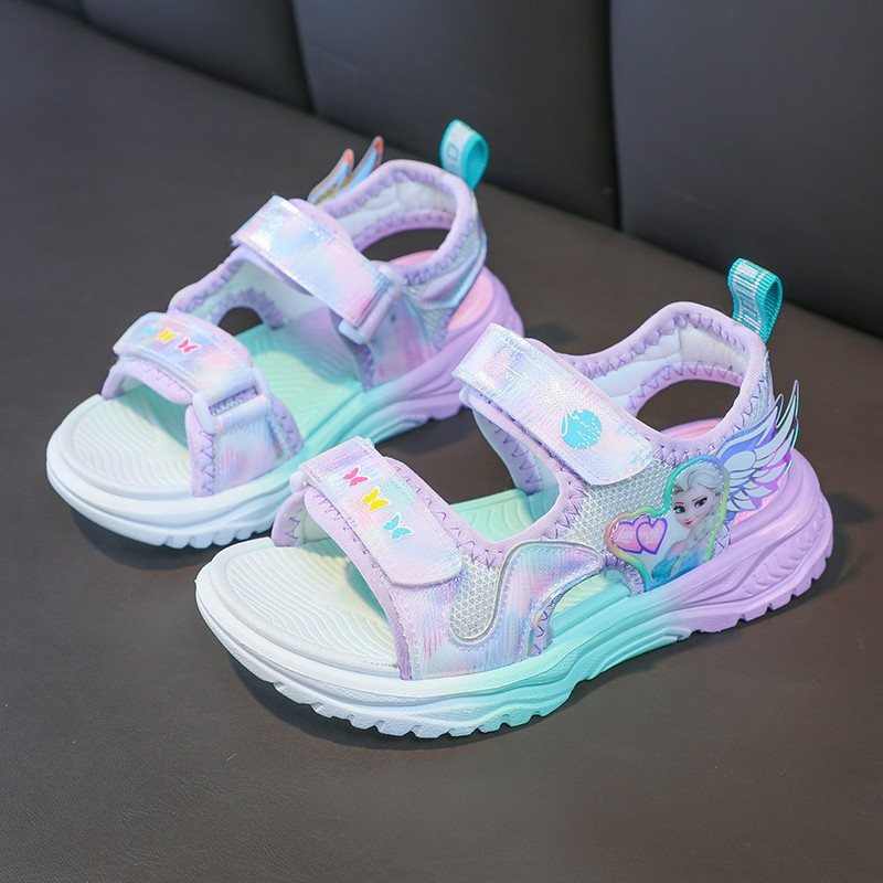 Giày sandals chống trượt in hoạt hình Elsa Frozen xinh xắn cho bé