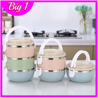 Hộp cơm inox tròn 3 tầng giữ nhiệt cao cấp chống tràn đổ