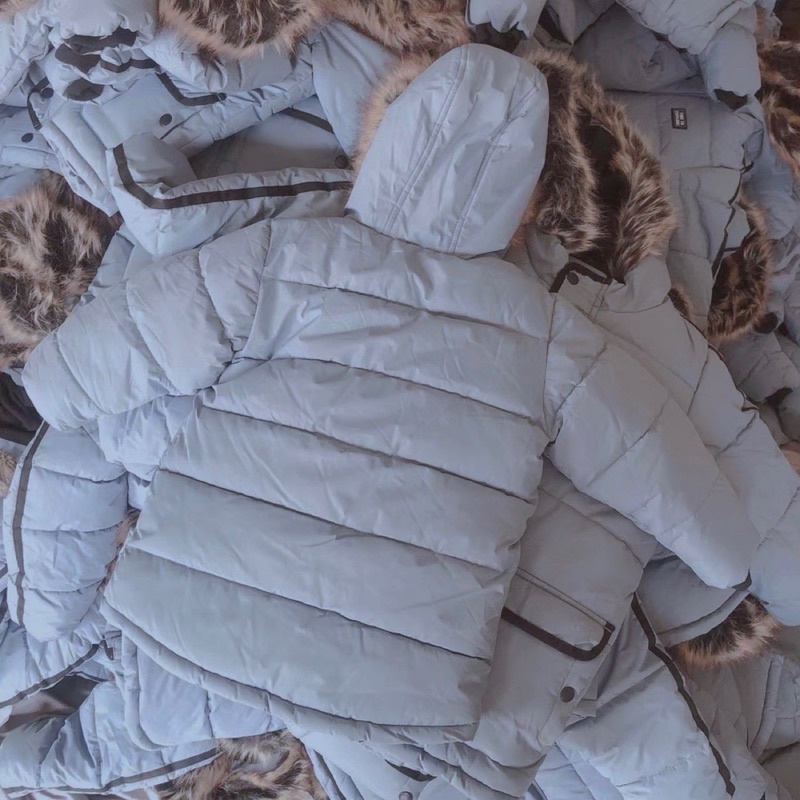 6181 Áo parka bé trai mũ lông mặt ngoài lớp kaki xịn chống nước nhẹ mặt trong lót nỉ dày dặn, áo phao xuất dư,