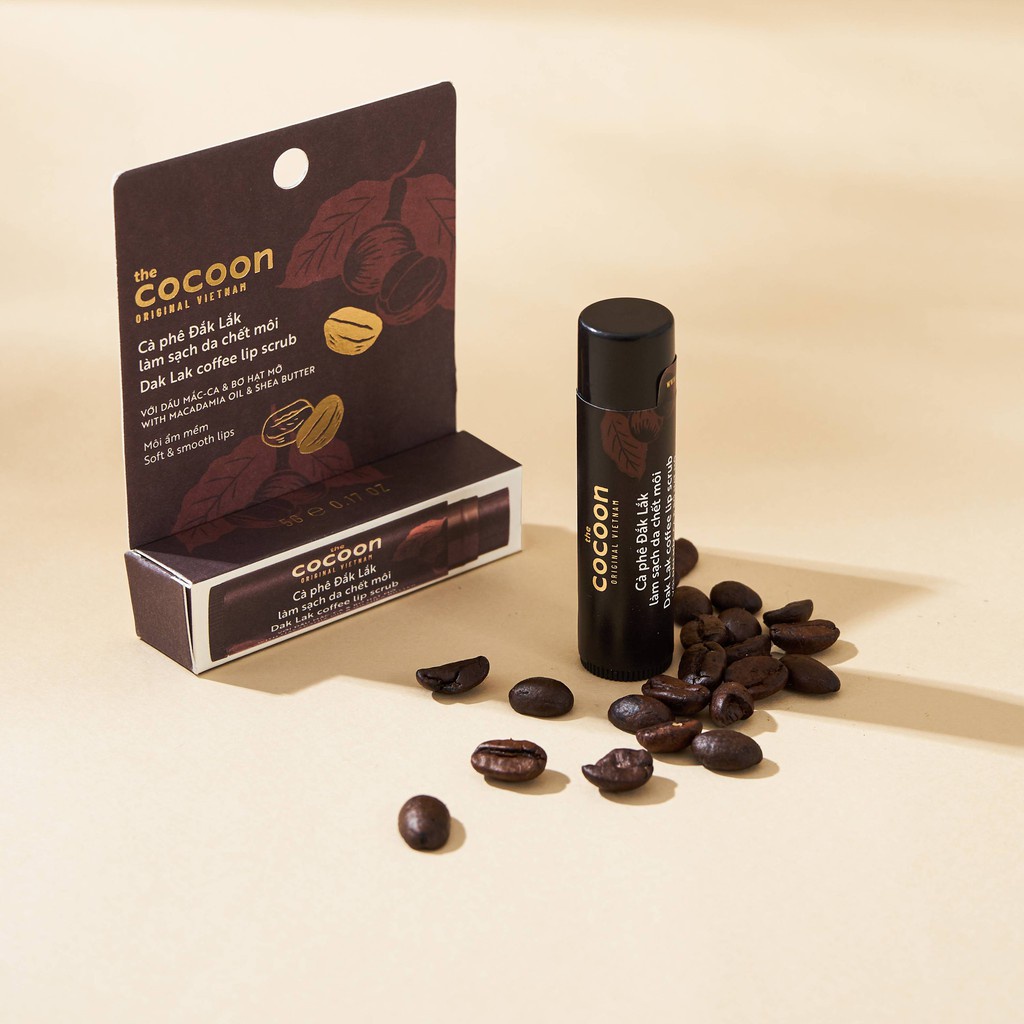 Tẩy Tế Bào Chết Môi Chiết Xuất Cà Phê Đắk Lắk The Cocoon Dak Lak Coffee Lip Scrub 5g