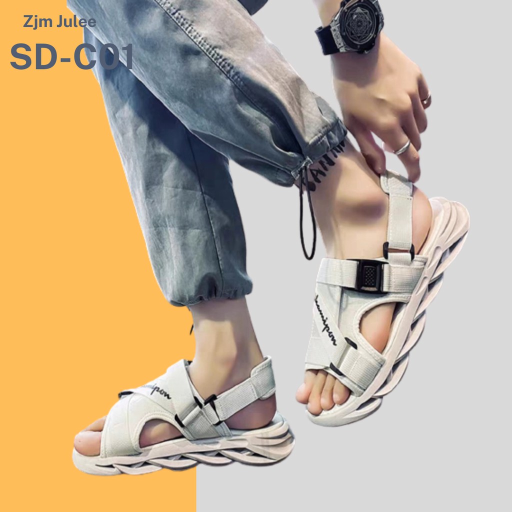 Sandal nam nữ đế xoắn 3D [NEW] quai chéo SD-C01 - quai sau tháo rời