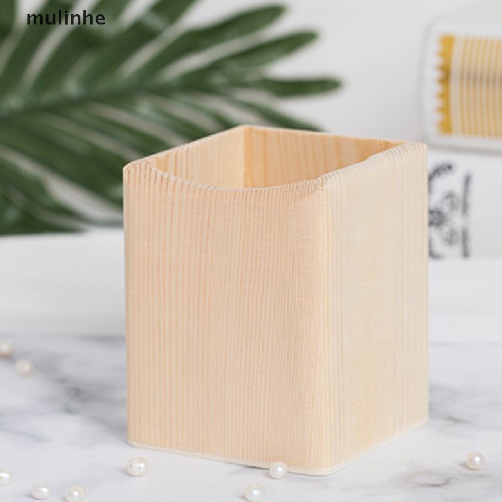 Hộp Gỗ Đựng Bút / Cọ Trang Điểm Để Bàn Tiện Dụng
