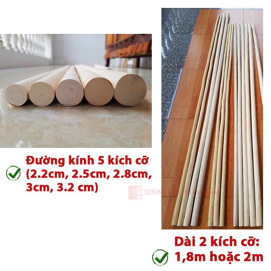 Gậy tập võ, thể dục dưỡng sinh, Kungfu chuyên nghiệp Trường Côn Bạch Lạp dài 1m8 2mét Xưởng Sáo Hoàng Lâm