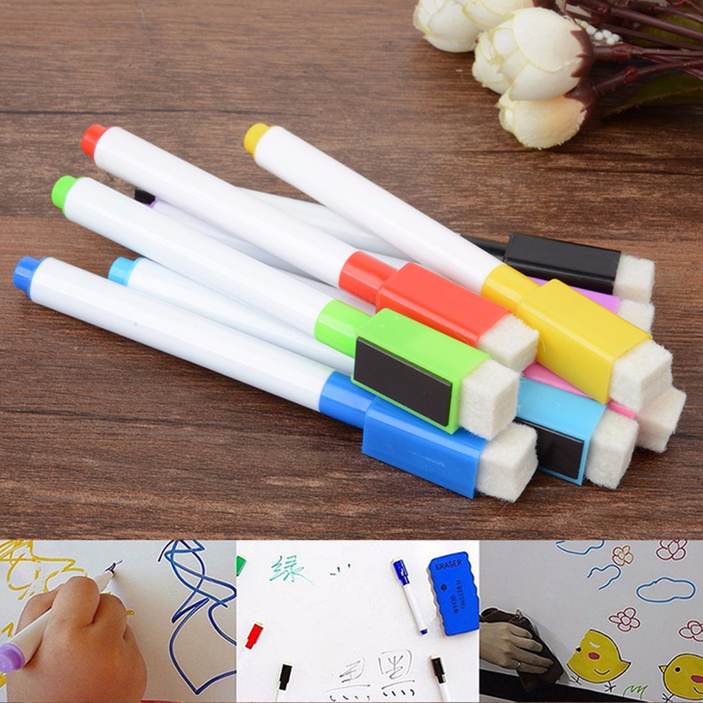 Bộ 8 bút lông viết bảng trắng từ tính nhiều màu sắc tiện lợi