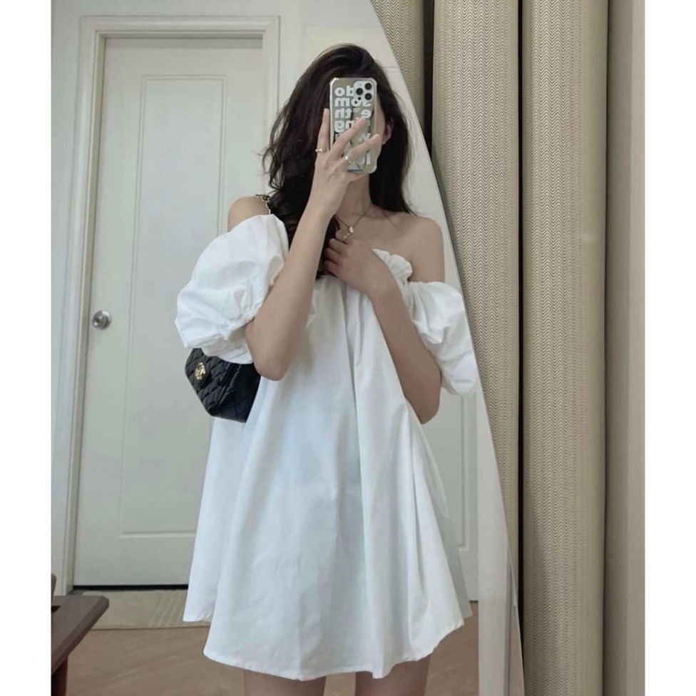 Áo trễ vai nữ bánh bèo- tay phồng xa hoa form rộng chất vải đẹp thời thượng A678 Nội Y Xanh hàng đẹp trendy - nội y xanh