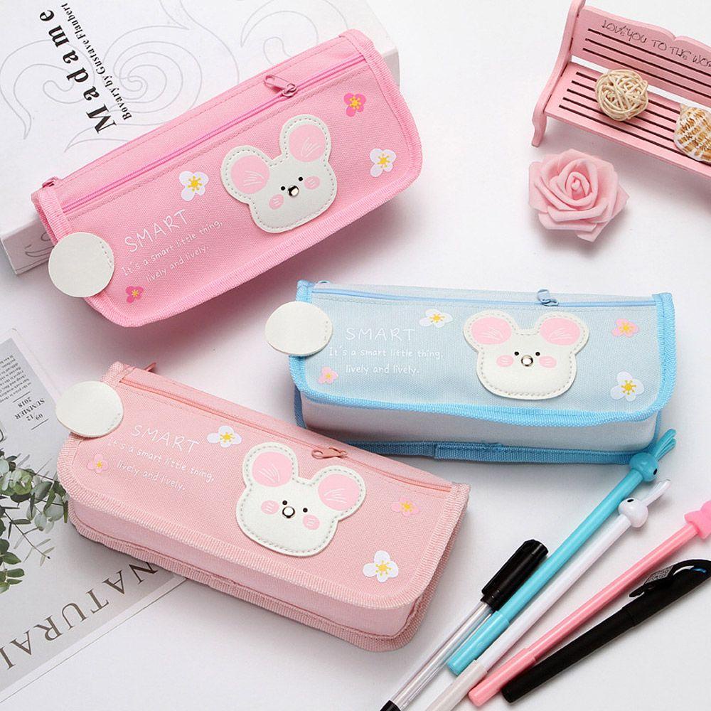 PISTA Túi Đựng Bút Hai Lớp Kích Cỡ Lớn Hoạ Tiết Hoạt Hình Xinh Xắn