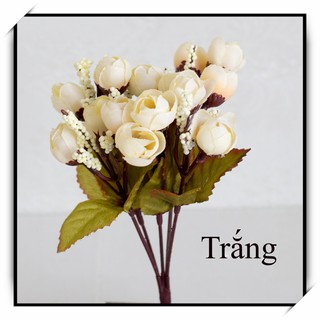 Hoa giả - Chùm hoa hồng trà bi lụa