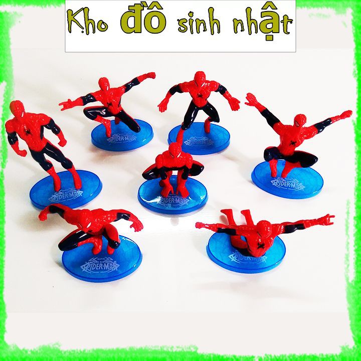 [♥TặngQuà♥] Bộ 7 siêu nhân người nhện Spider Man - Trang trí bánh kem, trang trí bánh Gato, trang trí bánh sinh nhật