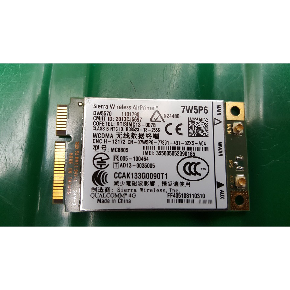 Cần bán card wwan 3G Dell DW5570 dùng cho laptop Dell E6440,E7440,M4800,M6800,E6540,E7240