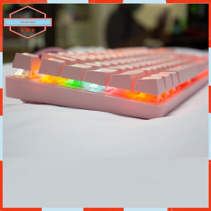 Combo Bàn Phím Chuột Máy Vi Tính Laptop Gaming Có Dây Pink EK9350 Chính Hãng Chuyên Game Có Led Màu Hồng