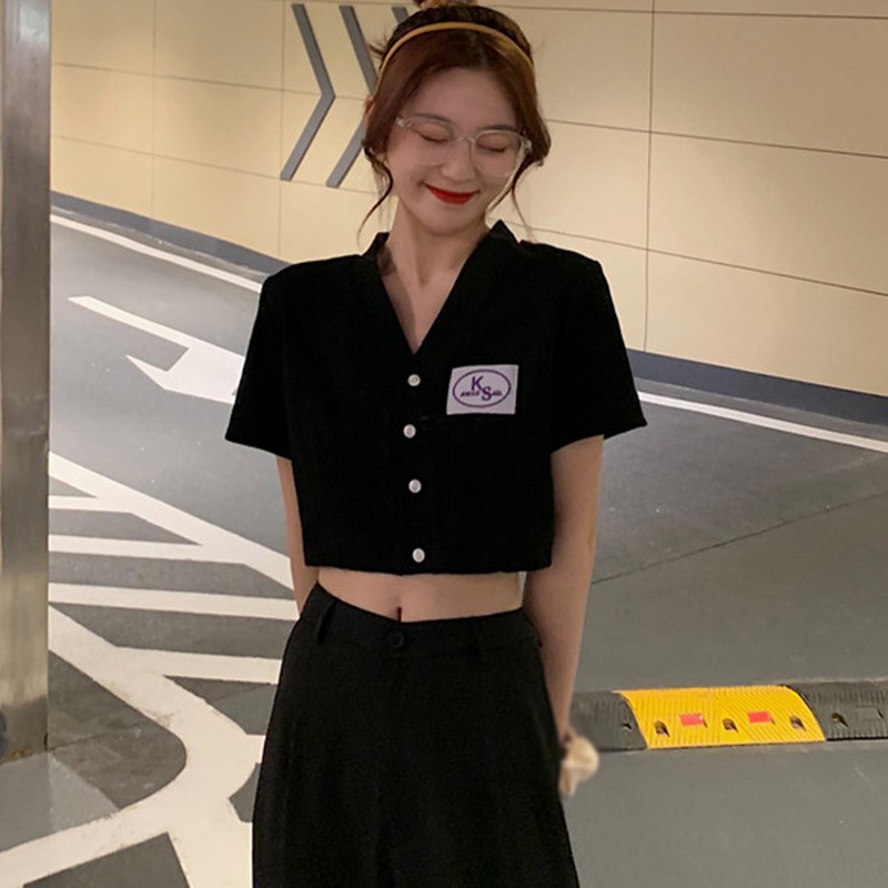 Áo thun lửng dệt len thời trang Hàn Quốc cho nữ