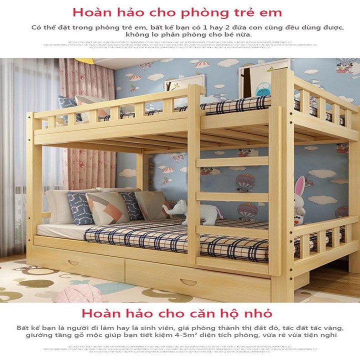 Giường tầng gỗ thông - Giường ngủ trẻ em 2 tầng cao cấp | BigBuy360 - bigbuy360.vn