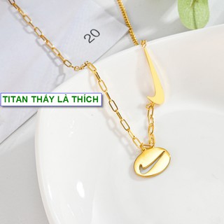 Dây chuyền vàng hàn quốc nữ titan phối dây cực chất - Hàng chuẩn titan màu sắc bóng đẹp - Cam kết 1 đổi 1 nếu gỉ sét