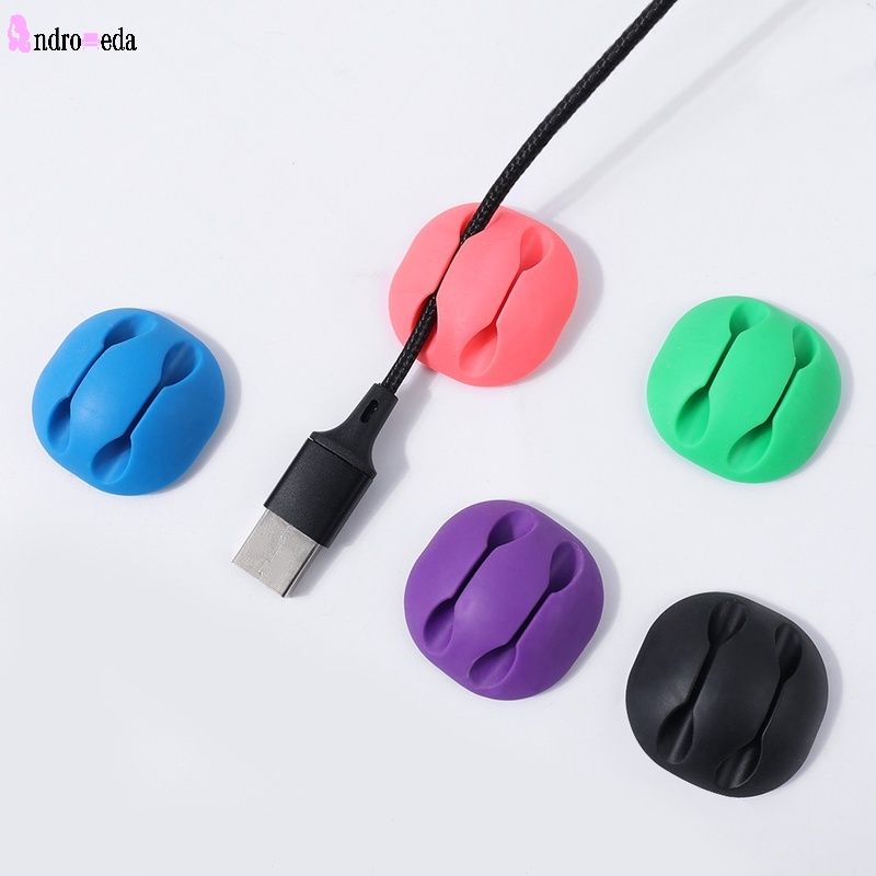 1 Kẹp Quấn Dây Cáp Bằng Silicon Tiết Kiệm Không Gian Đa Năng Màu Sắc Ngẫu Nhiên