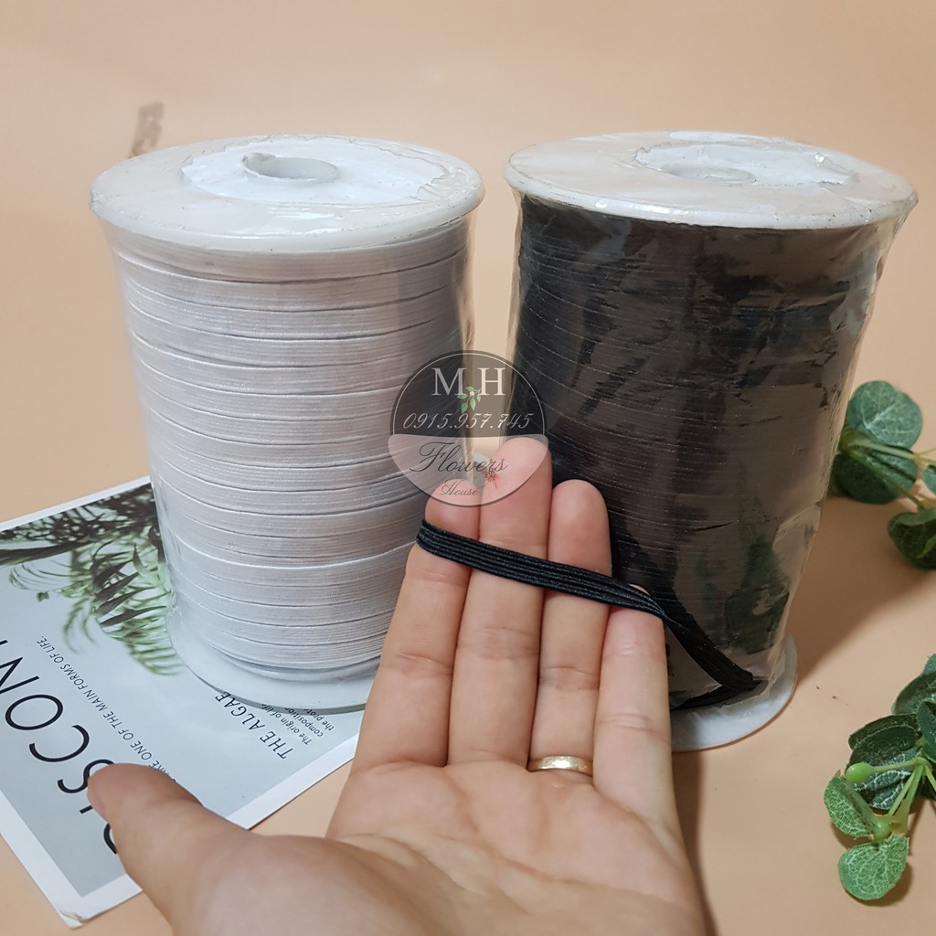 Cuộn 100 mét dây thun quần size 0.5cm chun quần áo co giãn tốt Maihoaflower