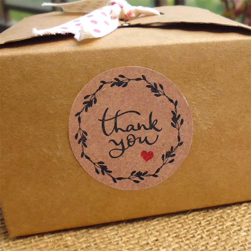 Cuộn 500 Nhãn Dán In Chữ Thank You 16 Mẫu