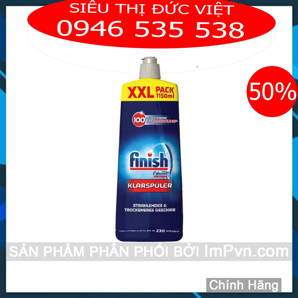 Combo rửa bát Finish Hộp All in one 100 viên, Muối 1.2kg, Nước làm bóng 1150ml