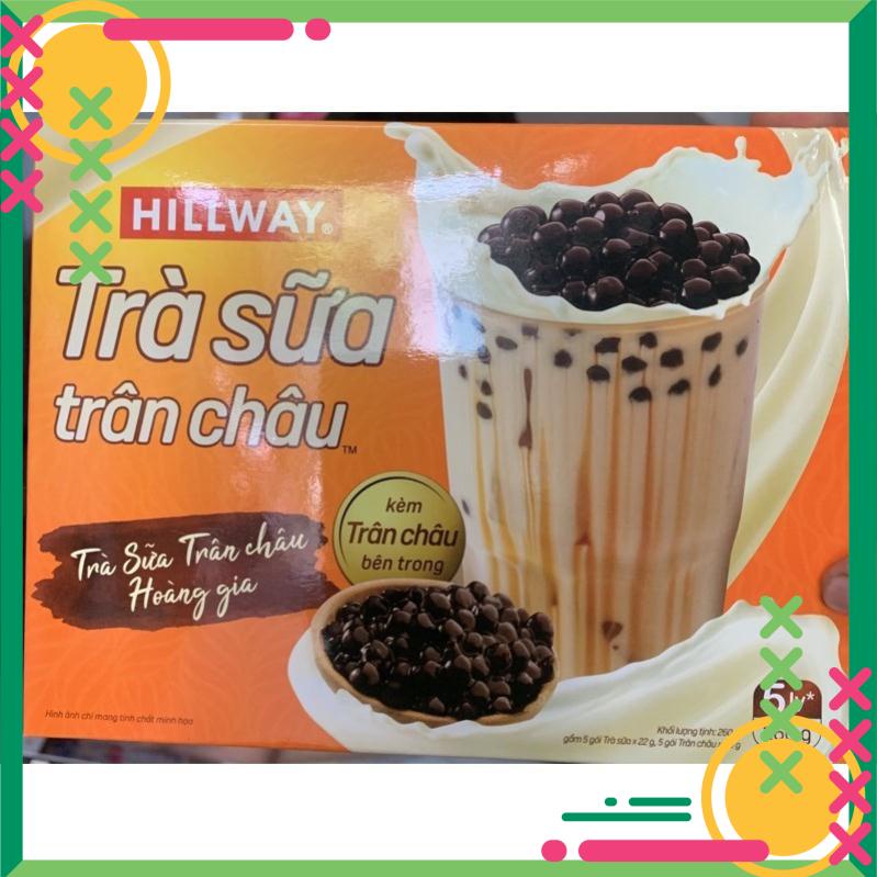 (Mẫu mới) Hộp 5 Gói Trà Sữa Hillway Sẵn Trân Châu 260g