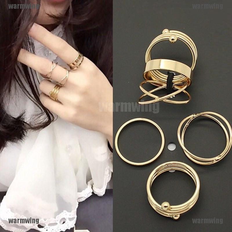(MớI) Bộ 6 NhẫN HợP Kim NhiềU KiểU DáNg