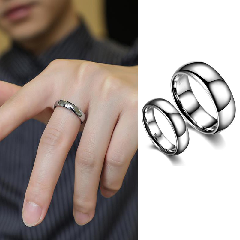 Nhẫn đeo tay bằng thép không gỉ kiểu dáng đơn giản 6-12 cho cả nam và nữ