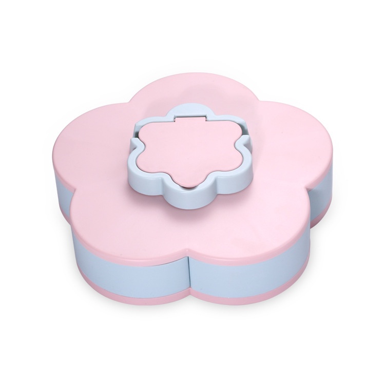 Hộp đưng mứt kẹo xoay 360 độ hình cánh hoa 1 tầng