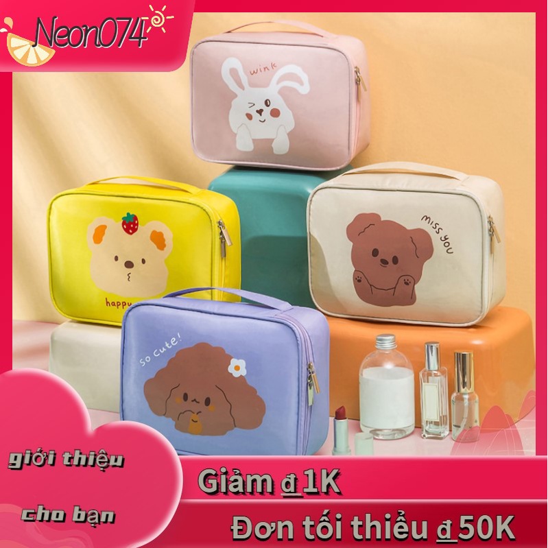 Túi Đựng Mỹ Phẩm Cỡ Lớn Chống Thấm Nước Họa Tiết Hoạt Hình Dễ Thương