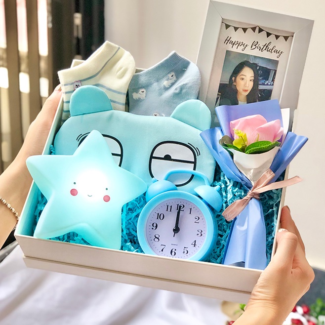 [Tặng khung + in ảnh] Hộp quà noel Sleep Box Teamo (Màu Blue) - Bộ quà tặng độc đáo và tinh tế dịp giáng sinh
