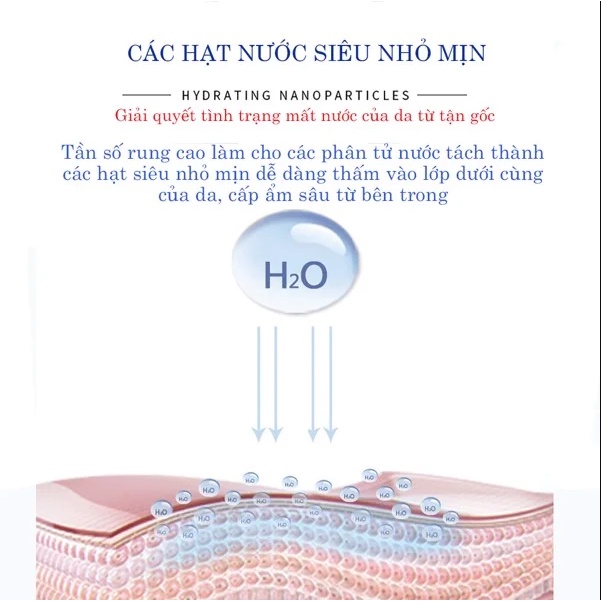 Máy xông tinh dầu mặt mini cầm tay làm sạch mặt mũi họng, phun sương xịt khuẩn khoáng Nano giá rẻ MUNTECH MX01