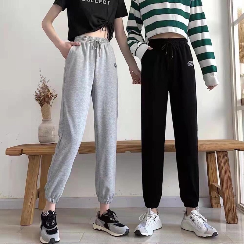 Quần ống rộng jogger thể thao unisex chất tổ ong dày dặn