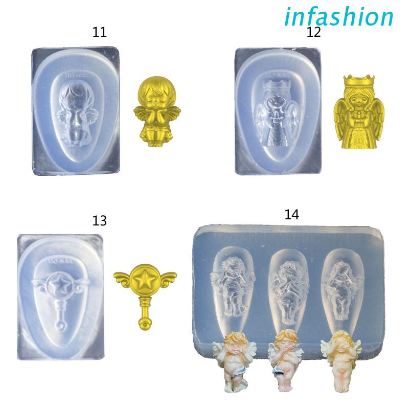 Khuôn Silicone Tạo Hình Làm Móng Nghệ Thuật 3D Hình Thiên Thần Ba-Rốc