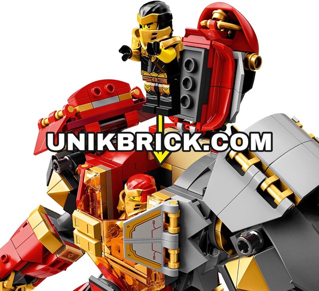 Lego UNIK BRICK 71720 Fire Stone Mech Chiến giáp hợp thể của Kai và Cole trong Ninjago chính hãng như hình