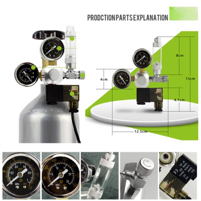 Van điện tinh chỉnh khí Co2 điện 220v hãng Mufan - van chỉnh khí chuyên dụng cho bình Co2