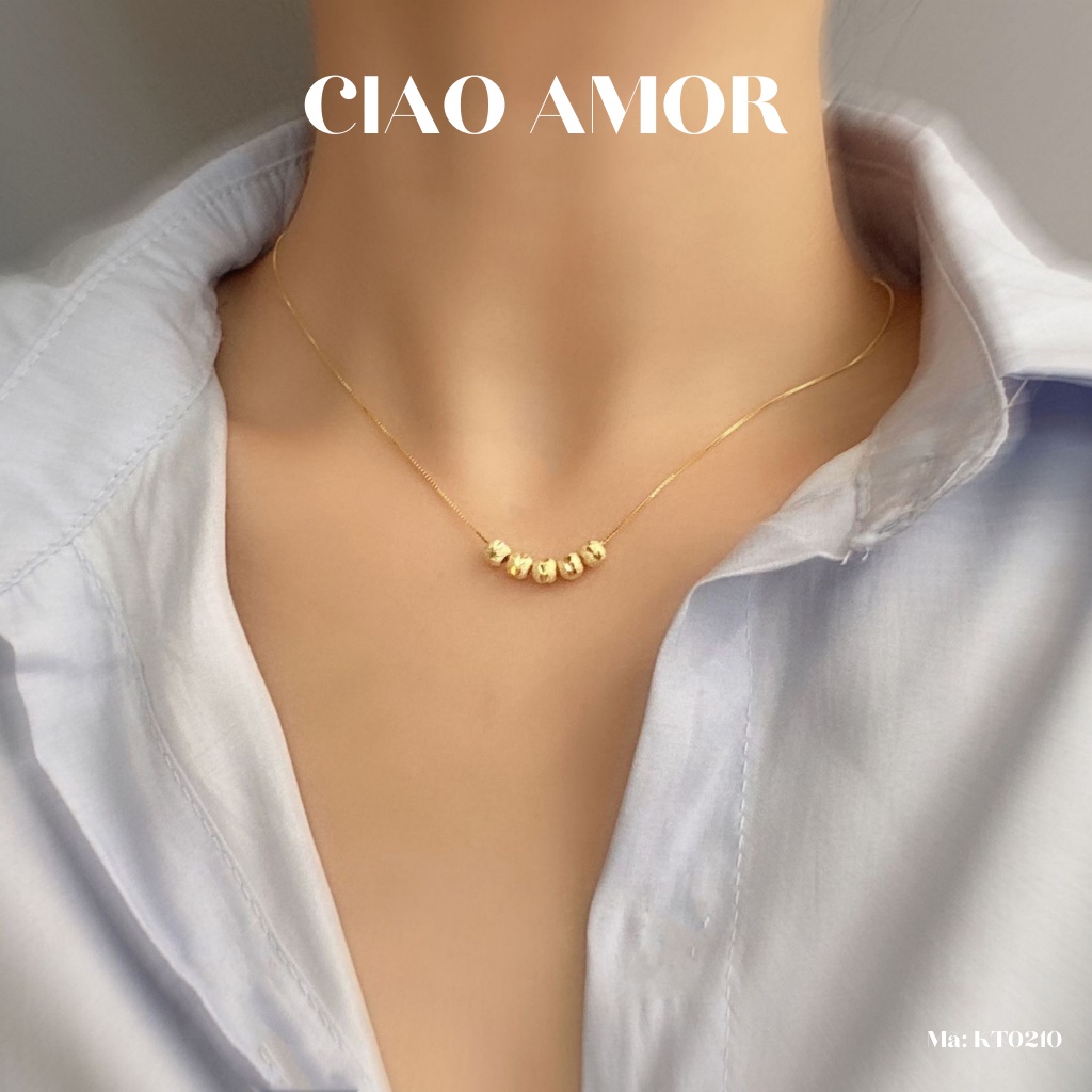 Set dây chuyền nữ, vòng tay nữ nhiều hạt tròn Trang sức Ciao Amor - KT0210