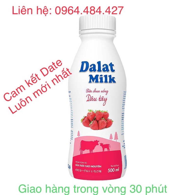 Sữa chua uống dâu tây Dalat milk 500ml ( Chỉ giao Tp hcm )