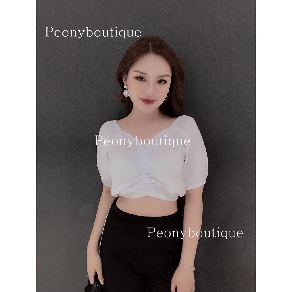 Áo croptop tay bồng rút dây tuỳ chỉnh | BigBuy360 - bigbuy360.vn