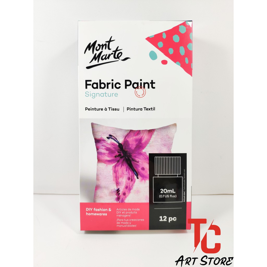 Màu vẽ vải Mont Marte bộ 12 màu Fabric Paint