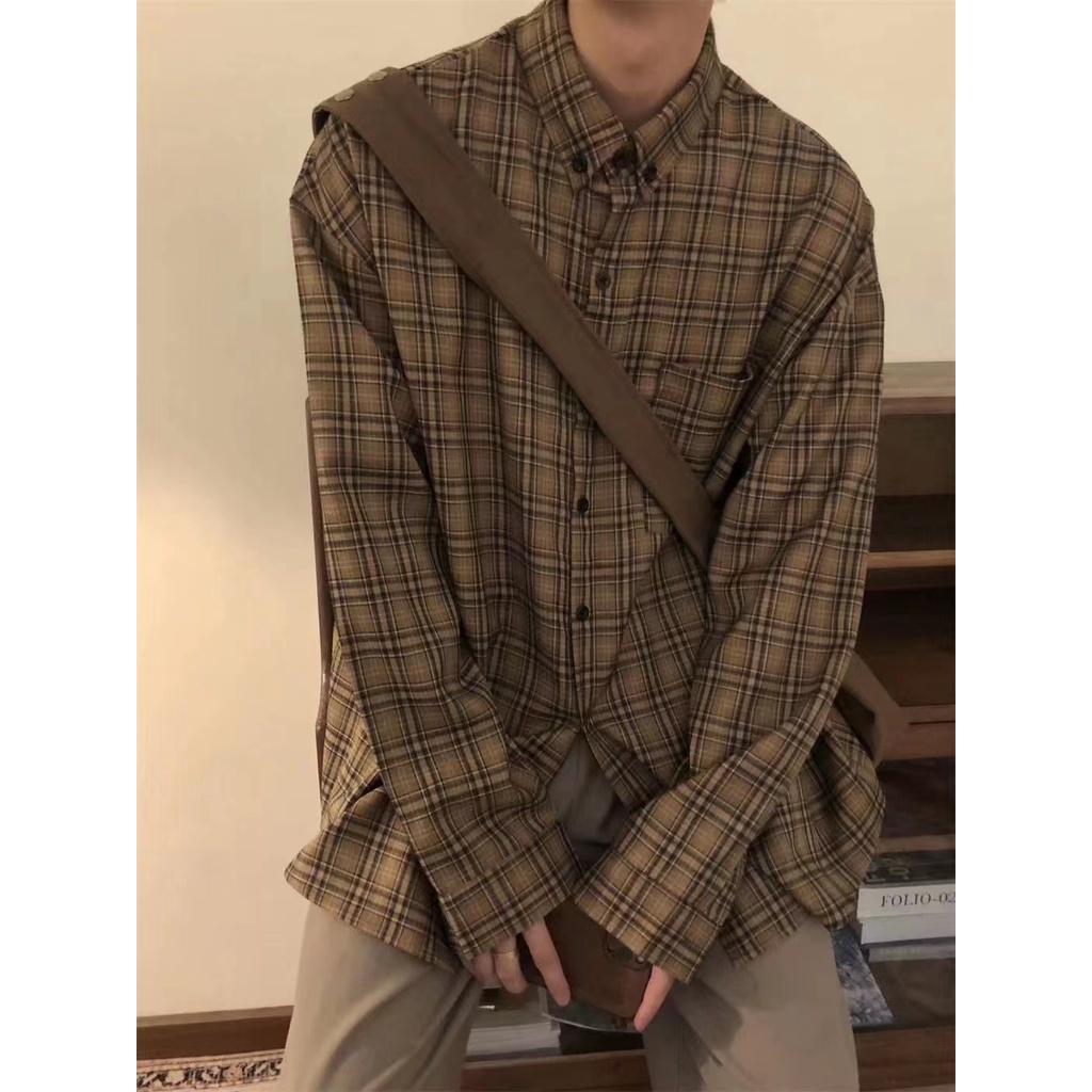 Áo Sơ Mi Dài Tay Họa Tiết Ca Rô Thời Trang Dành Cho Cả Nam Và Nữ