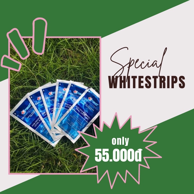 Miếng dán trắng răng Crest 3d white