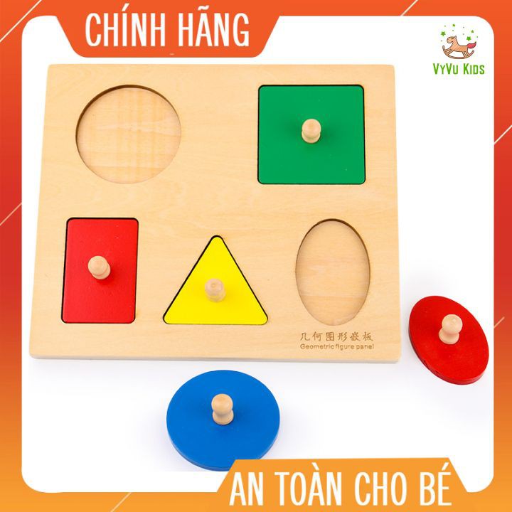 Bảng hình học có núm cầm-Giáo cụ Montessori♥️ CHÍNH HÃNG♥️ ĐỒ CHƠI GIÁO DỤC♥️ Phát triển các kĩ năng cơ bản cho bé