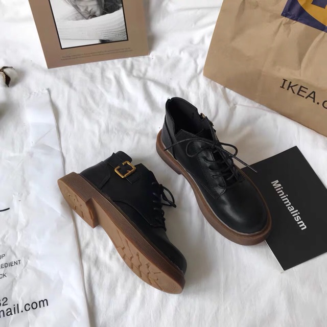 Giày cổ lỡ 2 màu retro | BigBuy360 - bigbuy360.vn