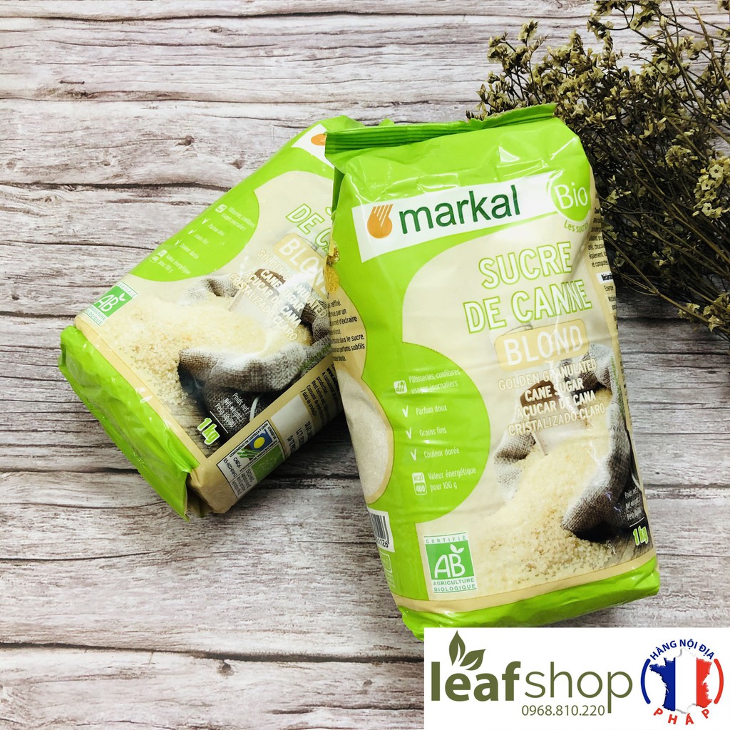 Đường mía thô hữu cơ hạt nhỏ Markal 1kg