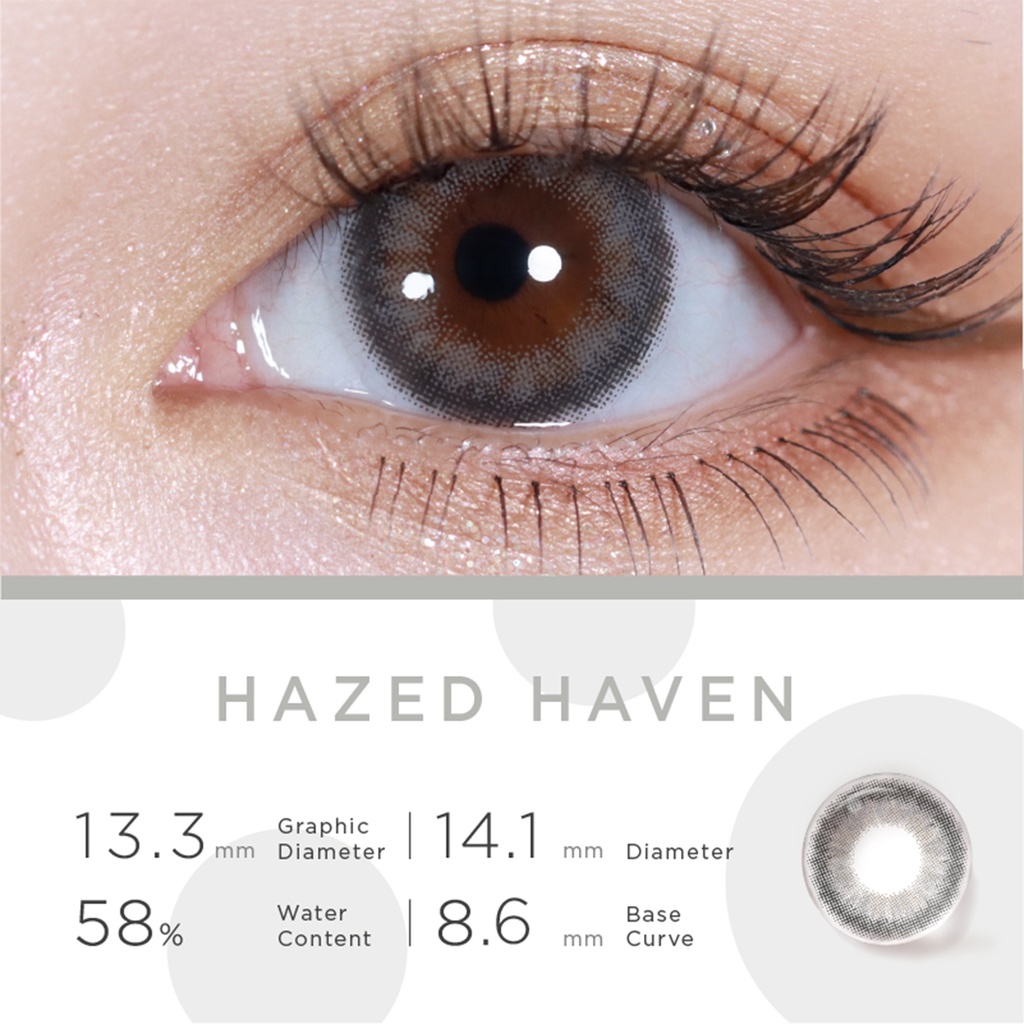 Hộp 10 chiếc kính áp tròng Moody HAZED HAVEN 14.1mm thuộc bộ sưu tập Teenage Daydream dùng hàng ngày